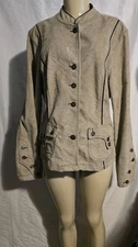 Jeanstar Tan Corduroy Utility Jacket with Stand-Up Collar Steampunk Y2k Size L