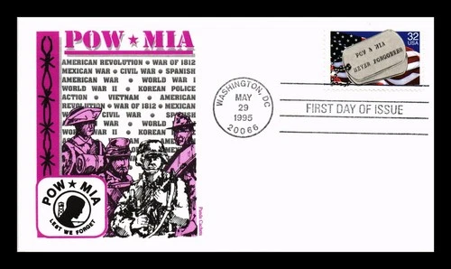 DR JIM STAMPS US COVER POW MIA NEVER FORGOTTEN FIRST DAY ISSUE PANDA CACHET