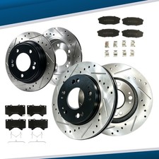 Front Rear Drilled Disc Rotors Pads Fit 2016 Lexus Lx570 Toyota Tundra Sequoia