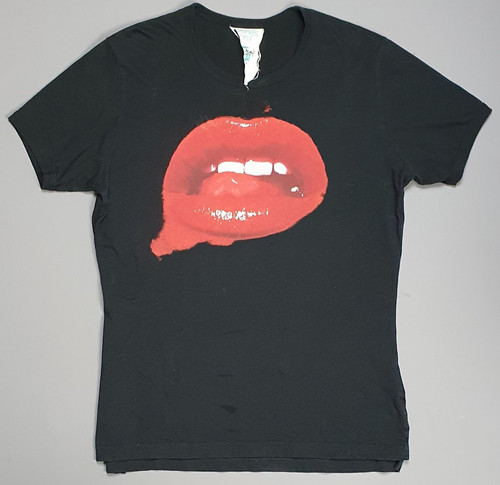 Mens Vivienne Westwood Lips Print Black Top T Shirt Size Large Worlds End