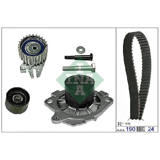 Wasserpumpe + Zahnriemensatz FüR Fiat Punto 188 1.9 99 Bis 12 INA Neu 55215666-image