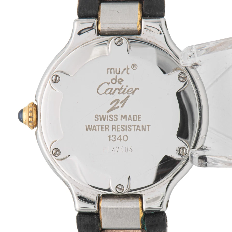 28 mm ø - must de Cartier 21 Ref. 1340 (m. Box) Quartz Damenuhr - Bild 3 von 4