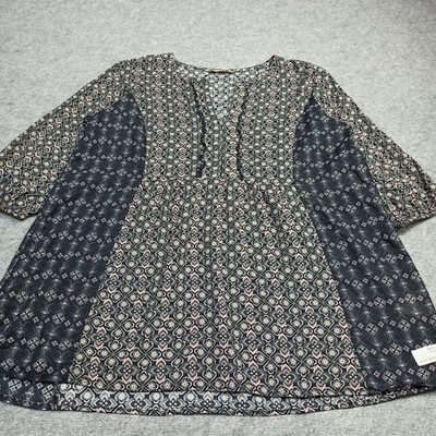 Odd Molly Tunic Womens Size 4 - XL Cotton Woven Boho Floral Long Blouse Top 430