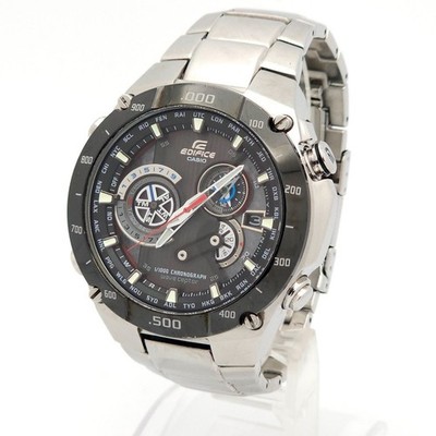 CASIO EDIFICE EQW-M1100 men Solar Quartz Black Dial Silver Watch