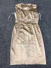 Calvin Klein Dress Womens Size 6 Gold Cowl Neck Satin Sheath Cocktail