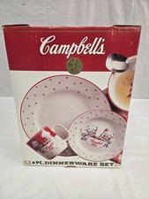 Vintage Dinnerware Set With Original Box 4 Piece Campbell's Kids 1990s