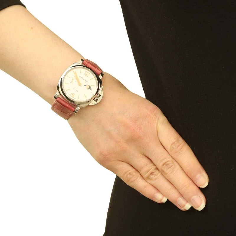 Reloj Panerai Luminor Due Luna Damas PAM01180 - Correa Rosa Automático Foto 2 de 4