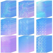 90 Sheets Holographic Sticker Transparent A4 Vinyl Holographic Sticker Lamina...