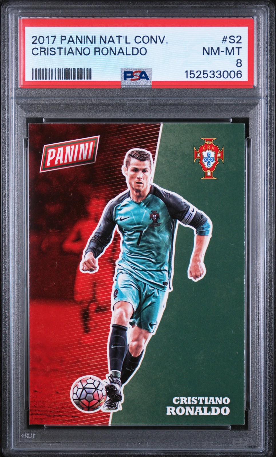 2017 PANINI NATIONAL CONVENTION #S2 CRISTIANO RONALDO PSA 8