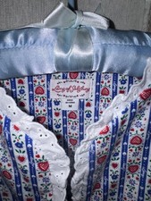 NEW Lanz of Salzburg M Nightgown 100 Cotton Flannel Hearts Side Pockets Lace