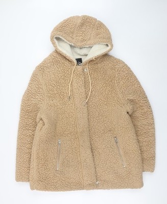 Me Jane Damen Jacke beige Kunstfellkapuze Größe M