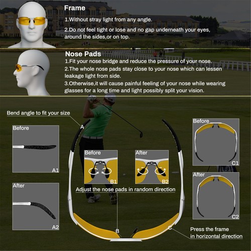 Polarisierte Nachtfahrbrille Herren UV HD Gelb Entspiegelt Sonnenbrille - Bild 5 von 6
