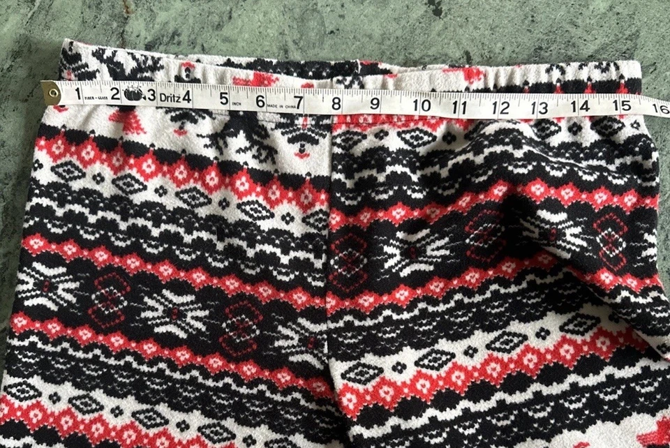 NOBO Navidad Leggins Pantalones Talla XL SW Rojo Negro Franela Gráfico Cálido Acogedor Foto 3 de 4
