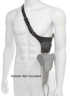 Black Leather Universal Wire Hanger Shoulder Holster Adapter