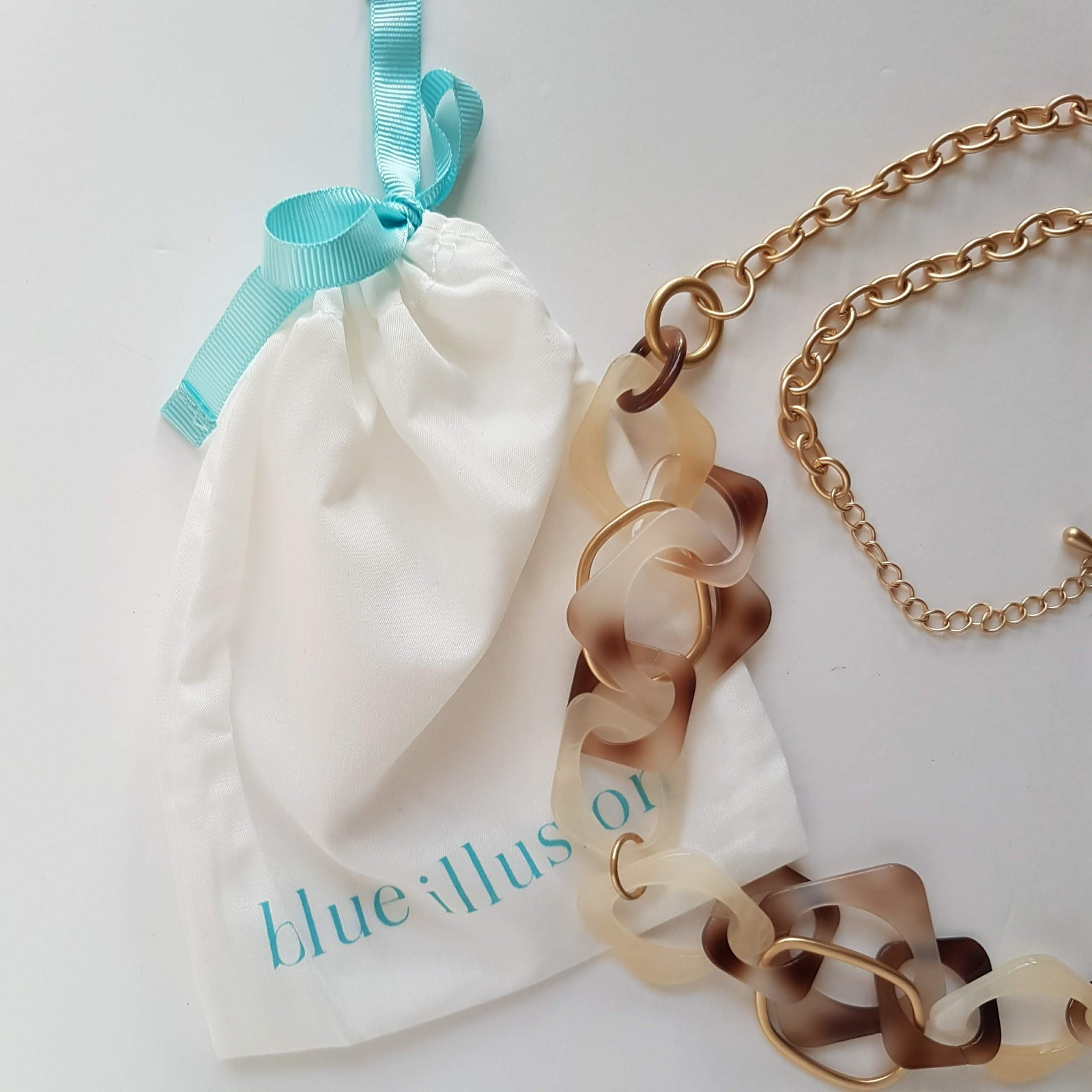 Blue Illusion TORTOISESHELL PATTERN NECKLACE Stat… - image 6