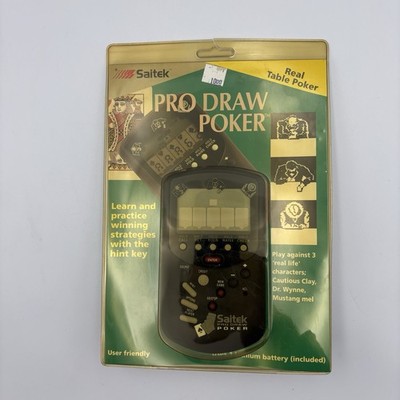 Vintage 90s 1994 Saitek Pro Draw Table Poker Electronic Hand Held Card Game 688