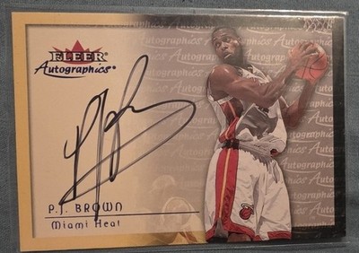 2000 P.J. BROWN AUTO Fleer Authentics Auto..MIAMI HEAT AUTO Mint Condition