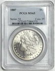 1887-P $1 Morgan Dollar PCGS MS65 90% Silver Philadelphia US Coin GEM BU!