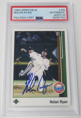 Nolan Ryan ASTROS HOF Signed Autograph 1989 Upper Deck Card # 145 PSA 10 Auto