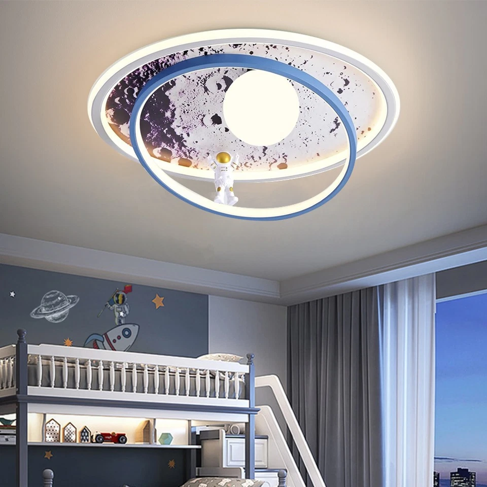 LED Deckenleuchte Astronaut Mond Kinderzimmerlampe Deckenlampe Mit Fernbedienung - Bild 1 von 4