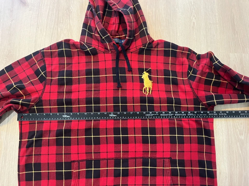 Polo Ralph Lauren Tartán Cuadros Big Pony Pullover con Capucha - Sudadera con Capucha para Hombres 2XL Foto 3 de 4