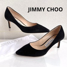 Jimmy Choo Romy 60 Pointed Toe Suede Black Women's Size EU35.5/US5.5