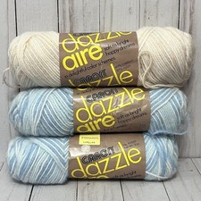 Vintage Caron Dazzle Aire Yarn 2 BLUES 2662 1 SAND  2661 Lot of 3 Skeins