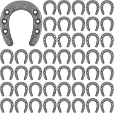 Gisafai 50 Pack 1.77 x 2 Inch Cast Iron Horseshoes for Crafts or Decorations ...