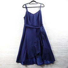 Pinup Fashion Dress Womens 14W Dark Blue Sleeveless Midi