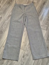 Next Tailoring Women’s Grey Trousers Size 10 Long 35” Leg Wide Leg Smart Work Pa