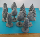 Tree set hex 6mm terrain FAST SHIP|Alternate Wargaming Miniature