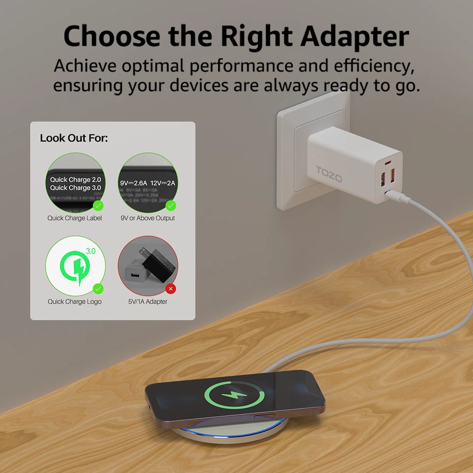 Cargador Inalámbrico 15W Max, Almohadilla de Carga Inalámbrica Rápida Certificado Qi, Verde Foto 4 de 4