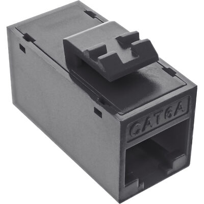 InLine  Keystone RJ45 Buchse/Buchse, ungeschirmt, Cat.6A, 8er Pack, schwarz