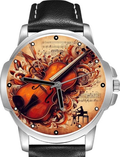 Violin Lover Player Madness Unique Unisex Beautiful Wrist Watch Uk Fast - Picture 1 of 1