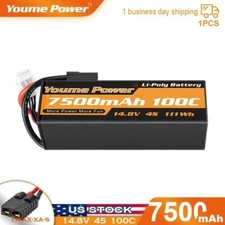 14.8V 4S 7500mAh LiPO Battery Hardcase for RC Trx X-Maxx V2 UDR Car Truck Buggy