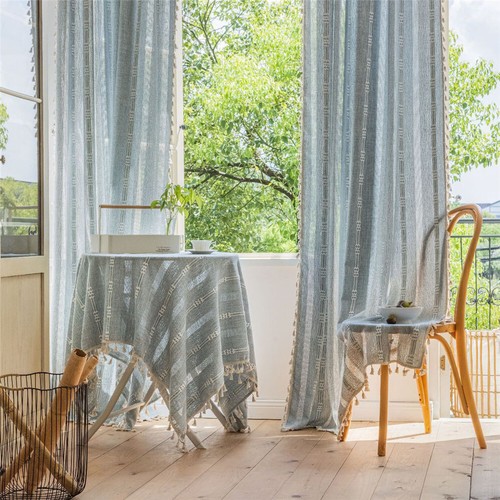 Striped Tassel Curtain Living Room Drape Bedroom Window Valance Screen Decor - Picture 27 of 72