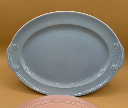 TAYLOR SMITH & TAYLOR Lu-Ray Pastels Pink Blue 11.5 & 13.5” Platters SET Of 2 - Picture 2 of 13