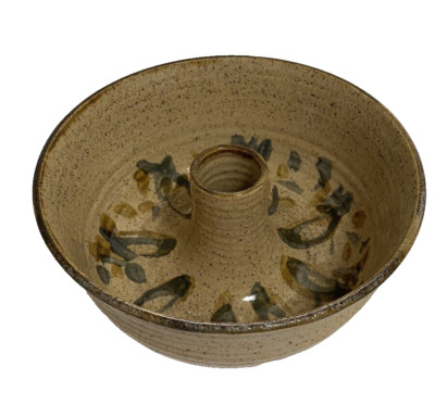 Vintage Studio Art Pottery Bundt Cake Pan Glazed Stonewear Signed L. DiBello