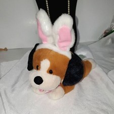 Animatronic Beagle Puppy Dog Easter Bunny Ears Musical Plush Stuffed Animal