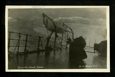 Military real photo postcard RPPC US Navy Ships Moser Quarter Deck Set 1, #4