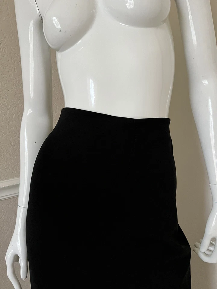 EQUESTRIAN ¡TOTALMENTE NUEVO! Falda Ponte Negra Rayón Tejido Cintura Elástica Hasta la Rodilla M Foto 2 de 4