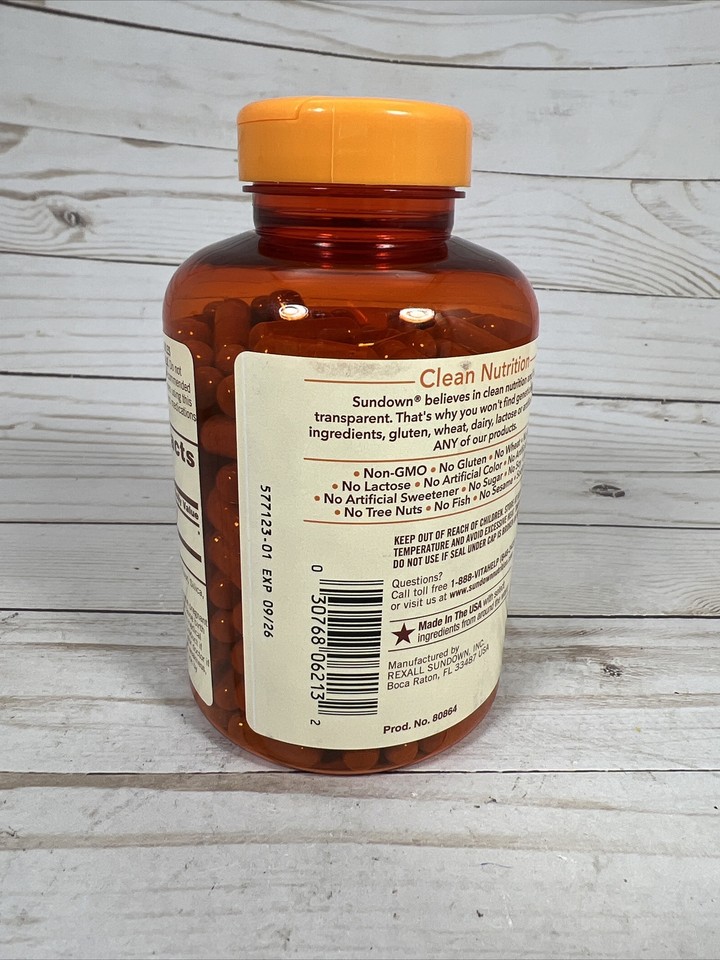 Sundown Red Yeast Rice 1200mg 240 Capsules Naturally Derived BB4/2026