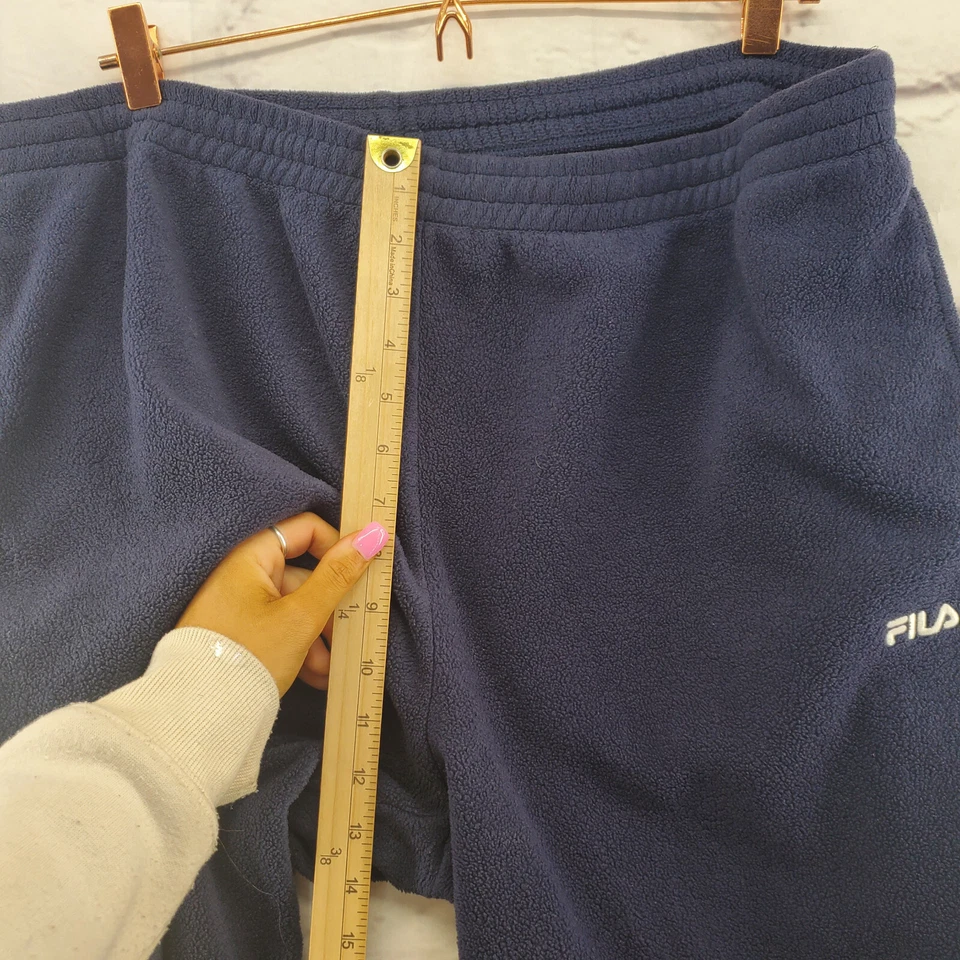 FILA Pants Mens XXL Cargo Fleece Pull On Drawstring Straight Navy Blue - Image 4 of 4