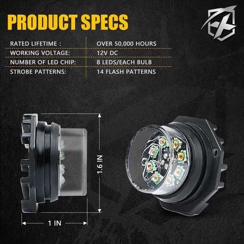 Luces estroboscópicas Xprite Hideaway peligro de emergencia cabezal de montaje ámbar blanco - Imagen 7 de 7