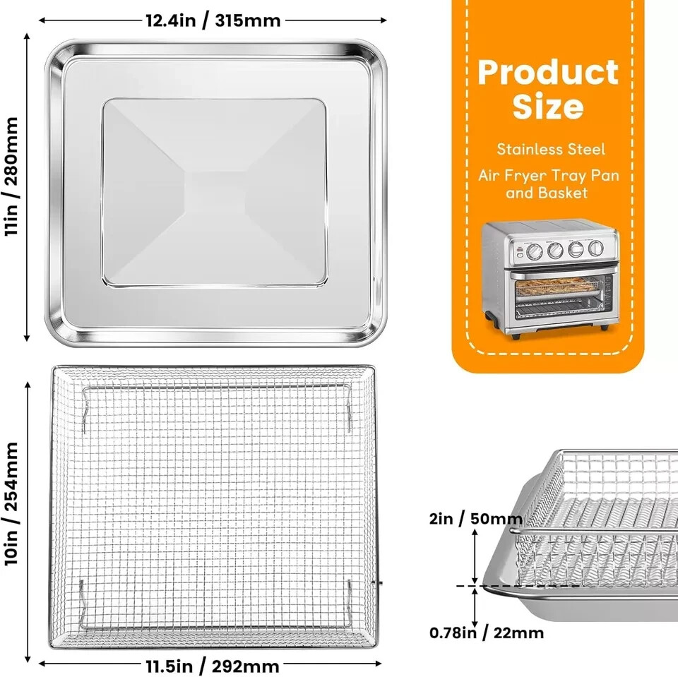 Cuisinart TOA-60 TOA-65 TOA-70 Air Fryer Basket Replacement Tray