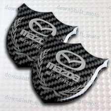 For Mazda 3d Carbon Fiber Car Front Body Trunk Rear Side Badge Emblem Sticker X2 For Mazda 3d Carbon Fiber Car Front Body Trunk Rear Side Badge Emblem Sticker X2