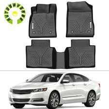 3D Floor Mats for 2014-2020 Chevy Impala All Season TPE 1st + 2nd Row TPE Liners