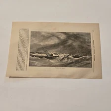 Wreck Of The Rescue Ship Canada c. 1864 Engraving (367)