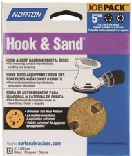 Norton Hook & Sand 220 Grit Very Fine 5" 5 Hole Hook & Loop Random Orbital Discs