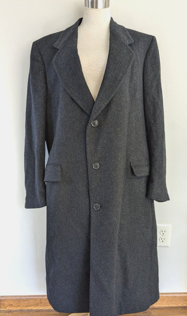 I*N様 OVERCOAT WOOL SHIRT DARK GRAY 1 Men's 100% Fine Wool Classic OverCoat Dark Grey by Northwest